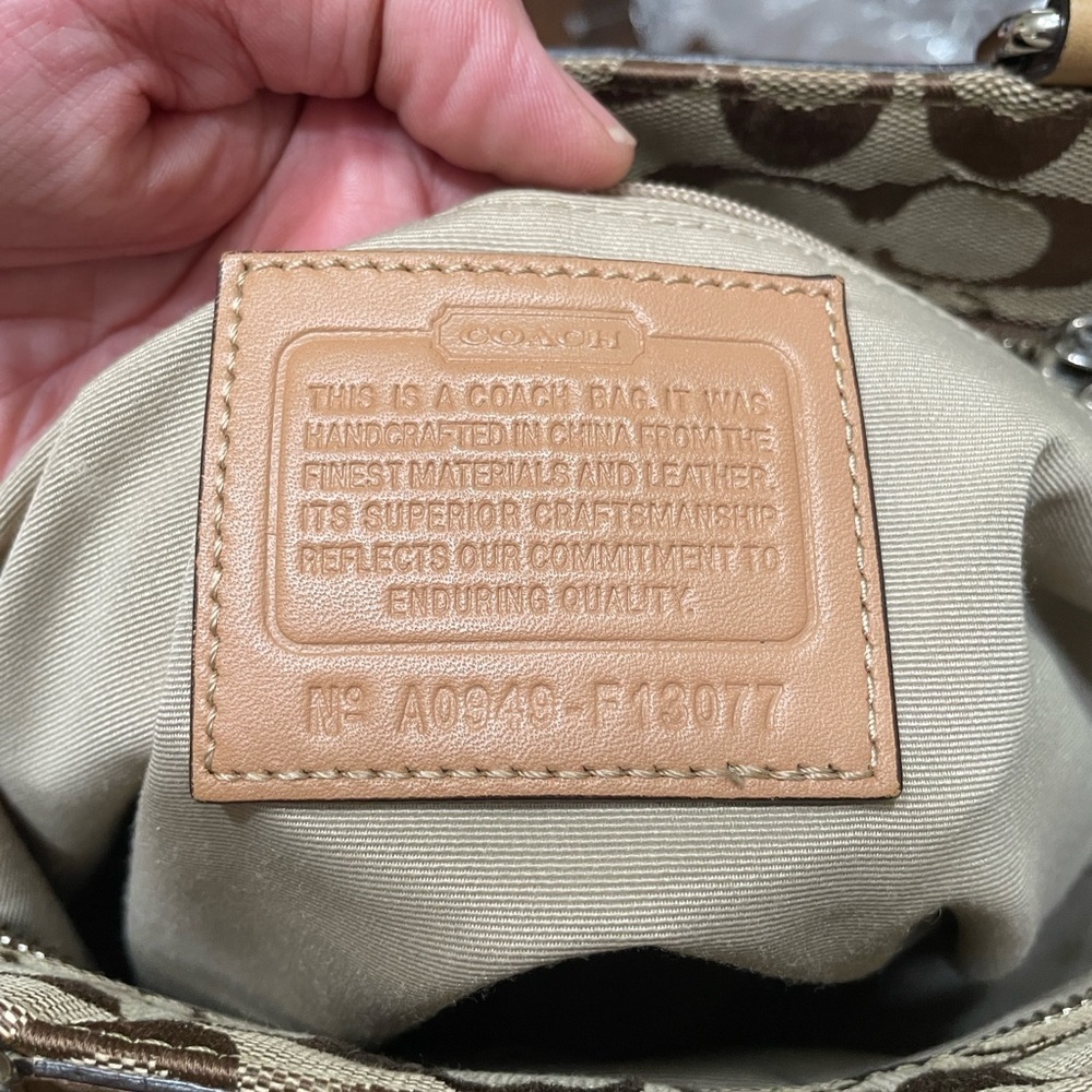 Coach Tan and Brown Signature Tote - Picture 8 of 11